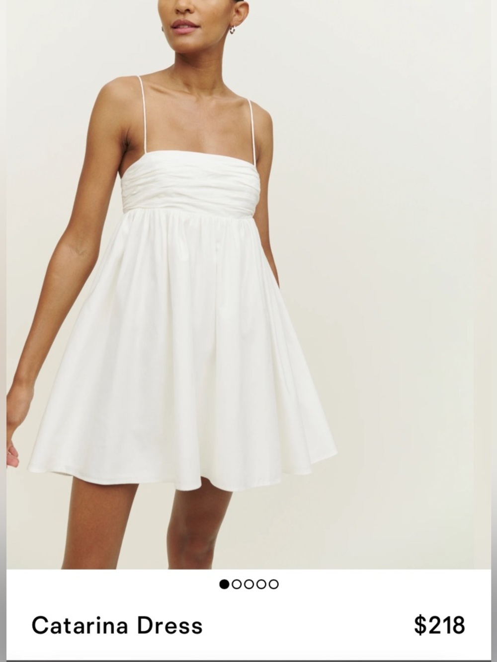 Reformation White Catarina Mini Babydoll Dress